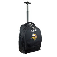 MOJO Black Minnesota Vikings 19'' Personalized Premium Wheeled Backpack