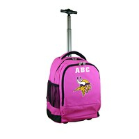 MOJO Pink Minnesota Vikings 19'' Personalized Premium Wheeled Backpack