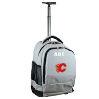 MOJO Gray Calgary Flames 19'' Personalized Premium Wheeled Backpack