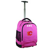 MOJO Pink Calgary Flames 19'' Personalized Premium Wheeled Backpack