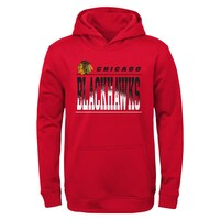 Youth Red Chicago Blackhawks Play-By-Play Performance Pullover Hoodie
