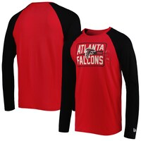 Men's New Era Red Atlanta Falcons Current Raglan Long Sleeve T-Shirt