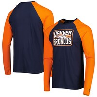 Men's New Era Navy Denver Broncos Current Raglan Long Sleeve T-Shirt