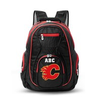 MOJO Black Calgary Flames Personalized Premium Color Trim Backpack