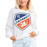 Women's Gameday Couture White FC Cincinnati Boyfriend Fit Long Sleeve T-Shirt