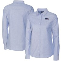Women's Cutter & Buck Light Blue Seattle Seahawks Oxford Stretch Long Sleeve Button-Up Shirt