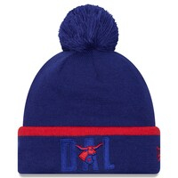 Men's New Era Blue FC Dallas Wordmark Kick Off Cuffed Knit Hat with Pom