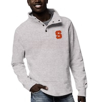 Men's League Collegiate Wear Ash Syracuse Orange 1636 Fleece Quarter Snap Up Pullover Sweatshirt