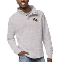 Men's League Collegiate Wear Ash Wake Forest Demon Deacons 1636 Fleece Quarter Snap Up Pullover Sweatshirt