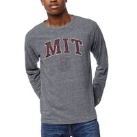 Men's League Collegiate Wear Heather Gray MIT Engineers 1965 Victory Falls Long Sleeve Tri-Blend T-Shirt