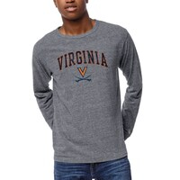 Men's League Collegiate Wear Heather Gray Virginia Cavaliers 1965 Victory Falls Long Sleeve Tri-Blend T-Shirt