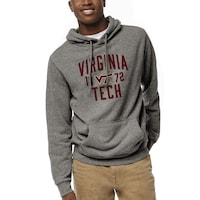 Men's League Collegiate Wear Heather Gray Virginia Tech Hokies Heritage Tri-Blend Pullover Hoodie