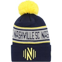 Youth New Era Navy Nashville SC Repeat Cuffed Knit Hat with Pom
