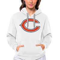 Women's Antigua White Chicago Bears Victory Logo Pullover Hoodie