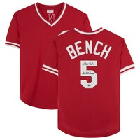Johnny Bench Red Cincinnati Reds Autographed Mitchell & Ness Replica Jersey with "The Little General" Inscription