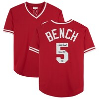 Johnny Bench Red Cincinnati Reds Autographed Mitchell & Ness Replica Jersey with "76 WS MVP" Inscription