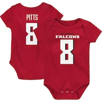 Newborn & Infant Kyle Pitts Red Atlanta Falcons Team Player Bodysuit