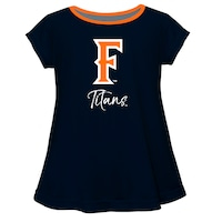 Girls Youth Navy Cal State Fullerton Titans A-Line Top