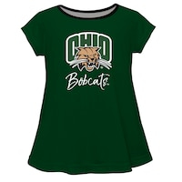 Girls Youth Green Ohio Bobcats A-Line Top