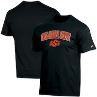 Men's Russell Black Oklahoma State Cowboys Wordmark Spinner T-Shirt