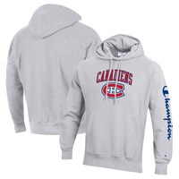 Men's Champion Heather Gray Montreal Canadiens Reverse Weave Pullover Hoodie