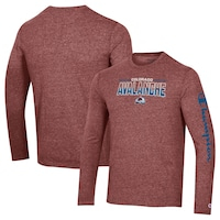 Men's Champion Heather Burgundy Colorado Avalanche Tri-Blend Long Sleeve T-Shirt