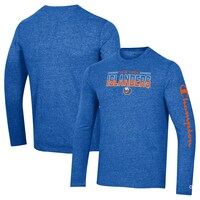 Men's Champion Heather Royal New York Islanders Tri-Blend Long Sleeve T-Shirt