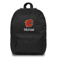 Black Calgary Flames Personalized Backpack