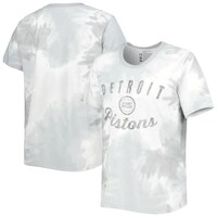 Women's Gray Detroit Pistons Arch Logo Tie-Dye T-Shirt