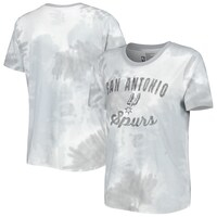 Women's Gray San Antonio Spurs Arch Logo Tie-Dye T-Shirt
