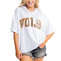 Women's Gameday Couture White Tennessee Volunteers Flowy Lightweight Short Sleeve Hooded Top