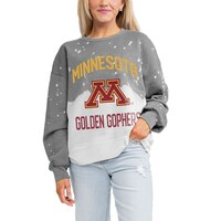 Women's Gameday Couture Gray Minnesota Golden Gophers Twice As Nice Faded Crewneck Sweatshirt