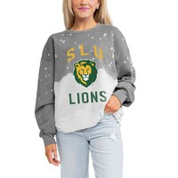 Women's Gameday Couture Gray Southeastern Louisiana Lions Twice As Nice Faded Crewneck Sweatshirt