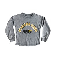 Girls Youth Gameday Couture Gray Alabama State Hornets Faded Wash Pullover Top