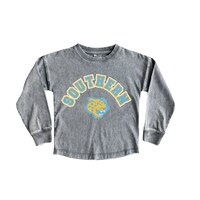 Girls Youth Gameday Couture Gray Southern University Jaguars Faded Wash Pullover Top