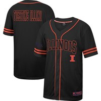 Men's Colosseum Black Illinois Fighting Illini Free Spirited Mesh Button-Up Baseball Jersey