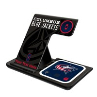 Columbus Blue Jackets Personalized 3-in-1 Charging Station