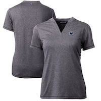 Women's Cutter & Buck Heather Charcoal Penn State Nittany Lions Forge Blade V-Neck Top