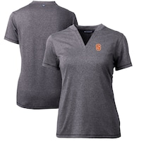 Women's Cutter & Buck Heather Charcoal Syracuse Orange Forge Blade V-Neck Top