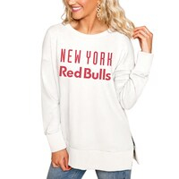 Women's Gameday Couture Cream New York Red Bulls Side-Slit French Terry Knit Sweatshirt