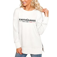 Women's Gameday Couture Cream San Jose Earthquakes Side-Slit French Terry Knit Sweatshirt