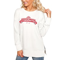 Women's Gameday Couture Cream Toronto FC Side-Slit French Terry Knit Sweatshirt
