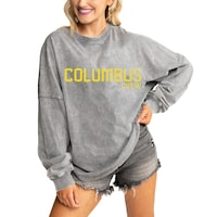 Women's Gameday Couture Gray Columbus Crew Faded Wash Pullover Sweatshirt