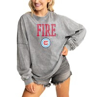 Women's Gameday Couture Gray Chicago Fire Faded Wash Pullover Sweatshirt