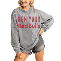 Women's Gameday Couture Gray New York Red Bulls Faded Wash Pullover Sweatshirt