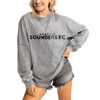 Women's Gameday Couture Gray Seattle Sounders FC Faded Wash Pullover Sweatshirt