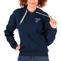 Women's Antigua Navy St. Louis Blues Primary Logo Victory Pullover Hoodie