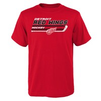 Youth Red Detroit Red Wings Stick Logo T-Shirt