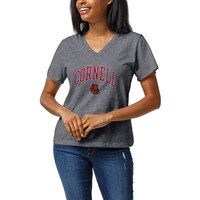 Women's League Collegiate Wear Heather Gray Cornell Big Red Intramural Boyfriend V-Neck T-Shirt
