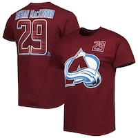 Men's Nathan MacKinnon Burgundy Colorado Avalanche Player Name & Number T-Shirt
